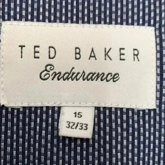 Ted Baker Endurance navy blue  button down shirt 32/33 - Picture 6 of 8